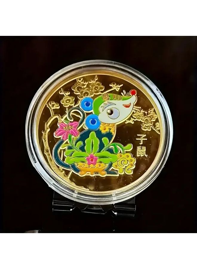 Chinese Zodiac Mouse Coin Medal Wealth Prosperity Collectible Gift Feng Shui Decoration - Image 4